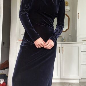 Blue Velvet Long Sleeve Dress maxi dress